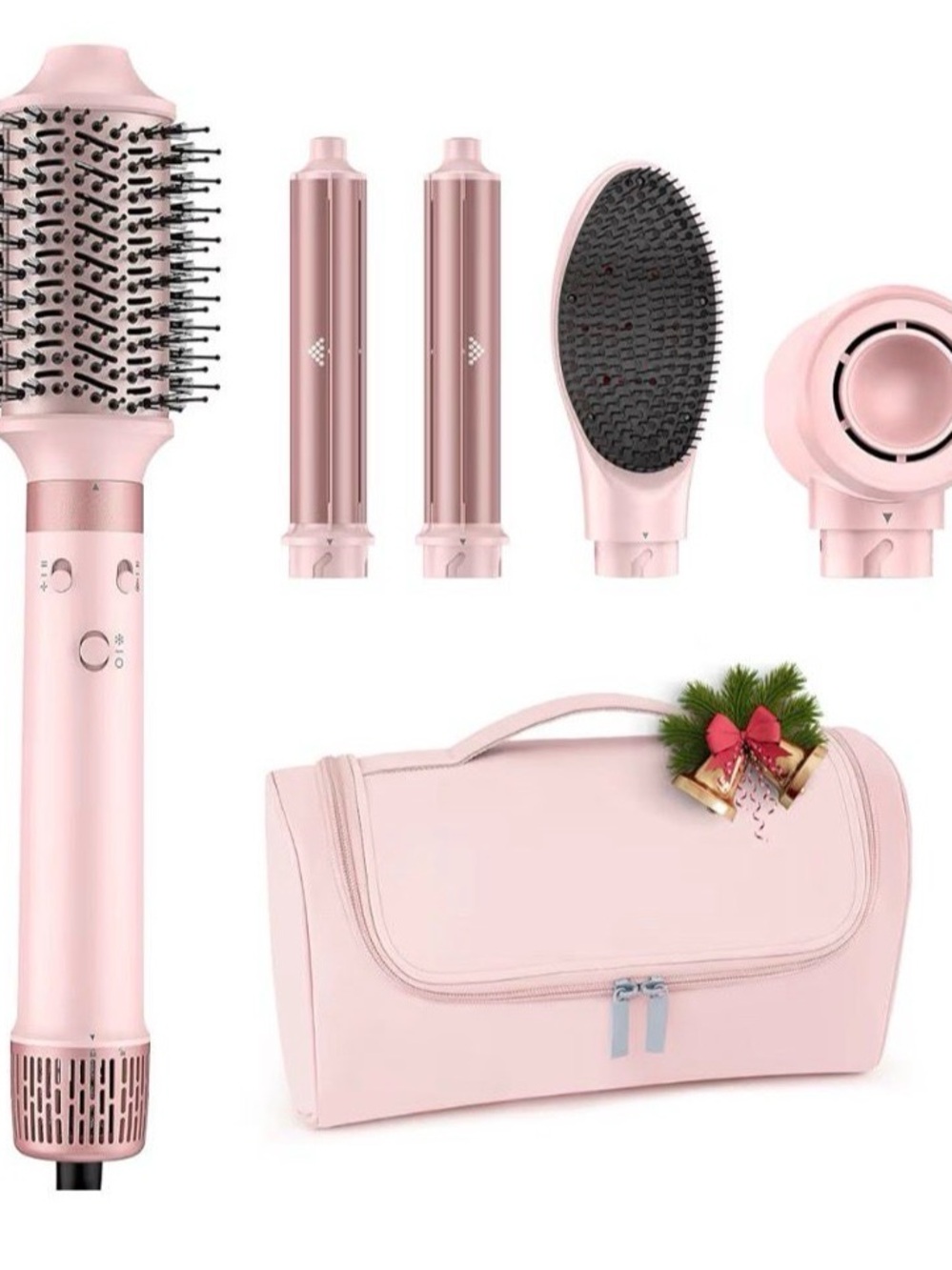 Rose Gold 4-in-1 Women Hair Styler Brush with Travel Bag